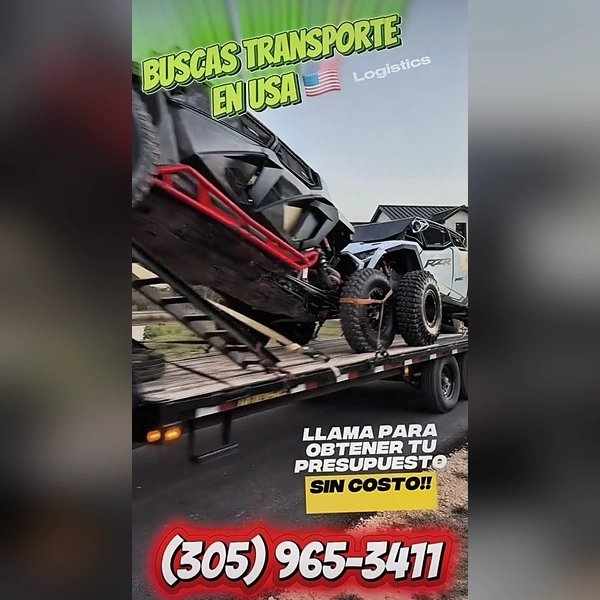 Transporte de UTV en USA ¡Garantizado! +1-305-965-3411